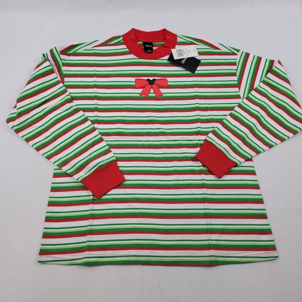 NWT Disney Hot Topic Christmas Mickey Mouse oversized mockneck long sleeve shirt - Picture 4 of 8